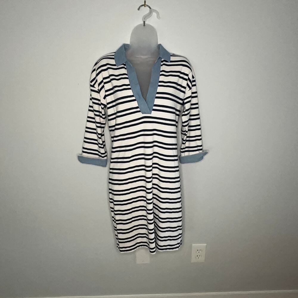 Southern Tide Women's Size Small Carolena Knit Navy Cream Striped Dress